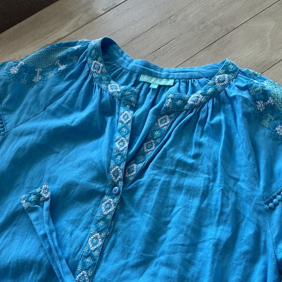 Melissa Odabash Cathy Azure belted embroidered cotton and linen-blend S Dress - Picture 13 of 16